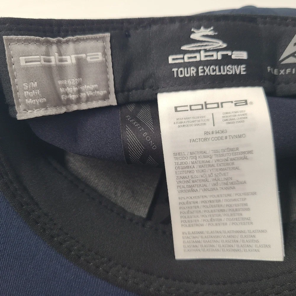 Cobra Golf Hat Fitted S-M Blue White King Tour Exclusive Performance Casual Men